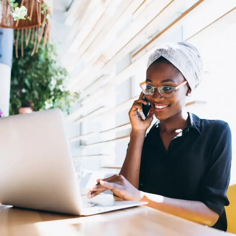 african american business woman with phone (1)
